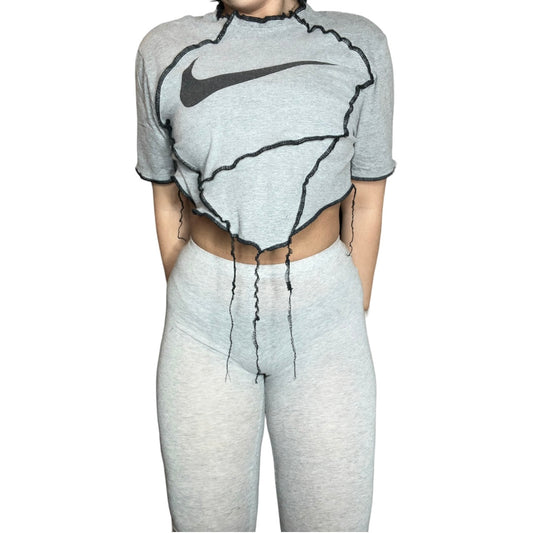 Nike Reworked Contrast Stitch Crop Top