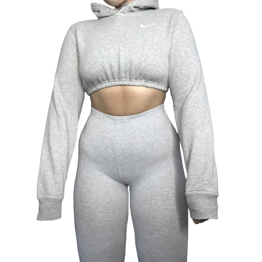 Nike Reworked Grey Cropped Hoodie