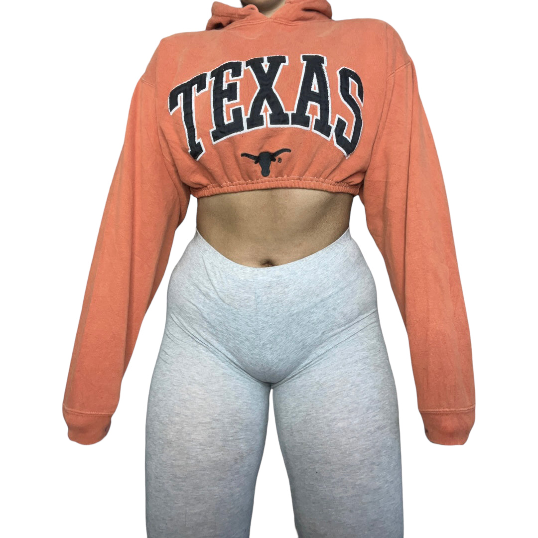 Texas Longhorns Reworked Crop Hoodie