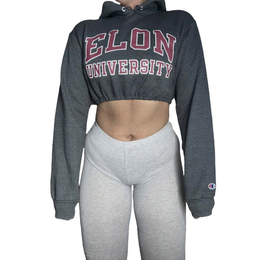 Elon University Reworked Crop Hoodie