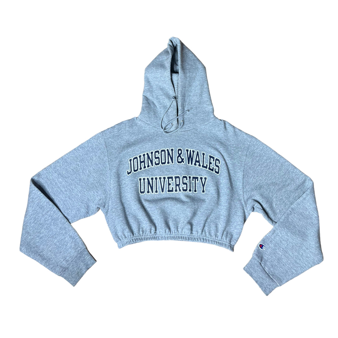 Johnson & Wales Reworked Crop Hoodie Sweatshirt