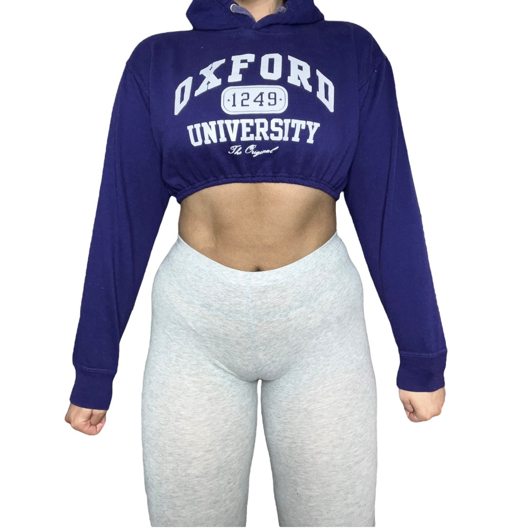 Oxford University Reworked Crop Hoodie