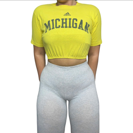 Vintage Adidas University of Michigan Reworked Crop Top