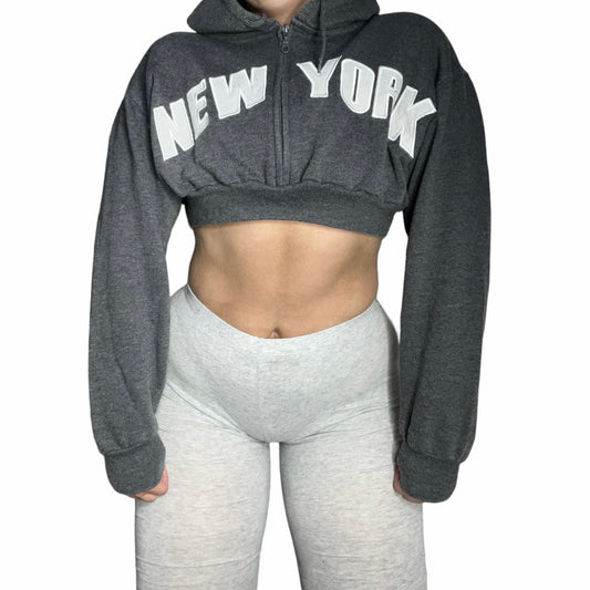 New York Reworked Crop Zip Up