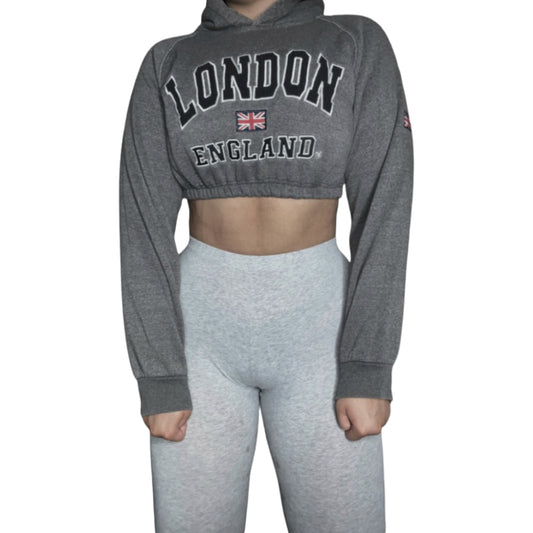 London Reworked Crop Hoodie