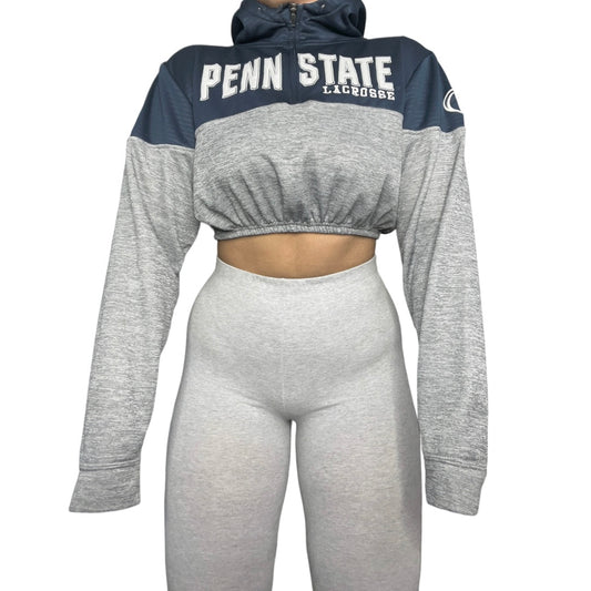 Penn State University Reworked Crop Hoodie Sweatshirt