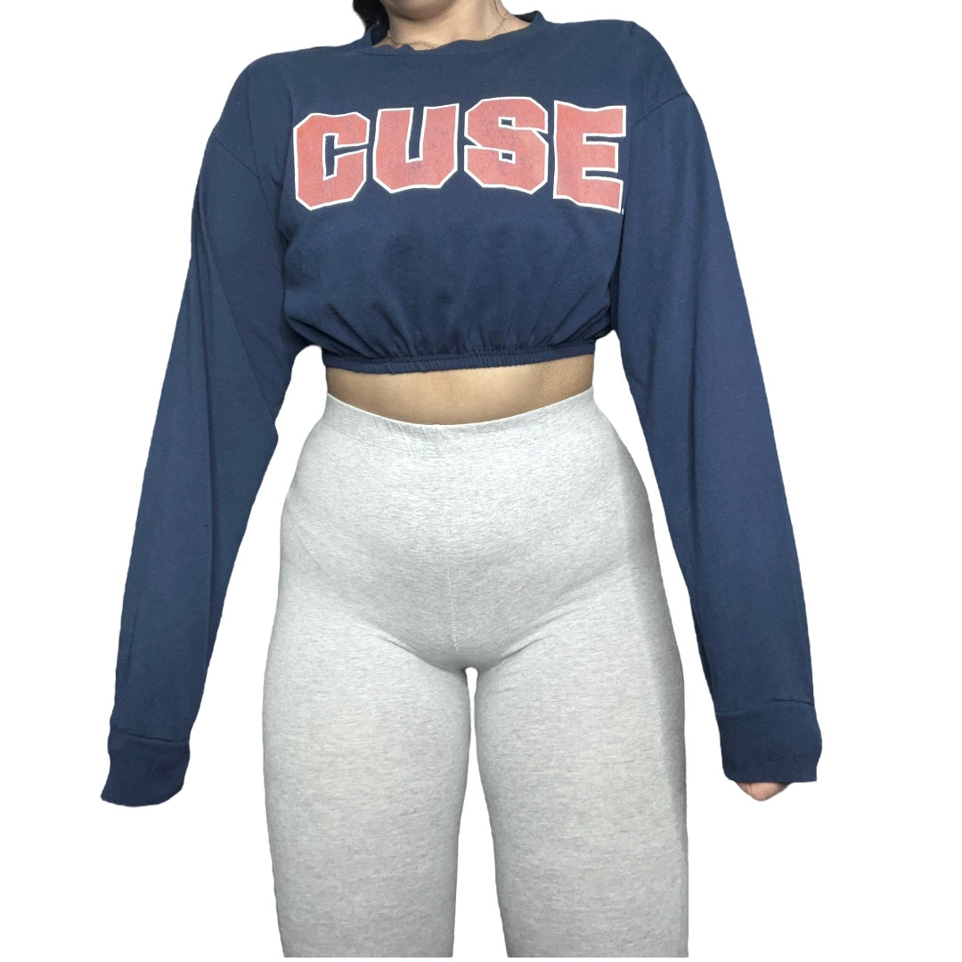 Syracuse University Reworked Longsleeve Crop Top