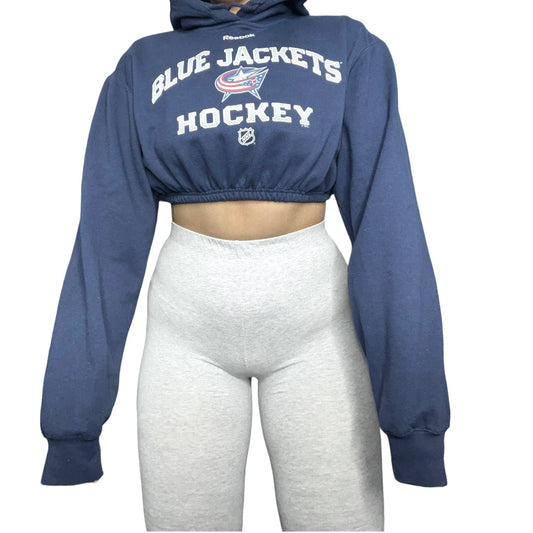 Blue Jackets Hockey Reworked Crop Hoodie