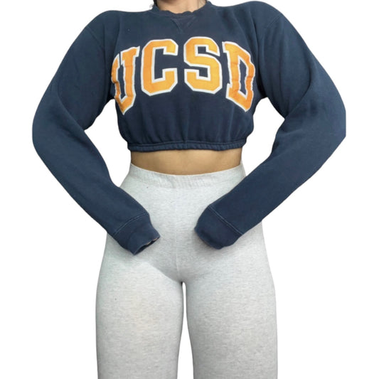 UCSD Reworked Custom Cropped Sweatshirt