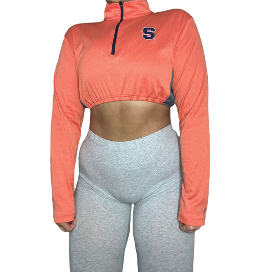 Syracuse University Reworked Crop Quarter Zip