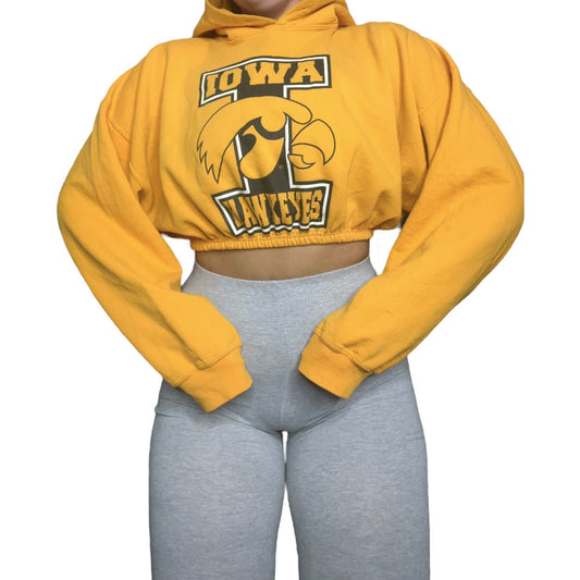 Iowa Hawkeyes Reworked Crop Hoodie