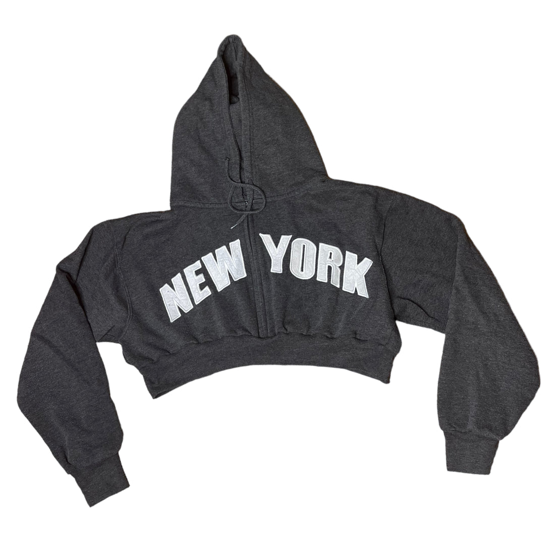 New York Reworked Crop Zip Up