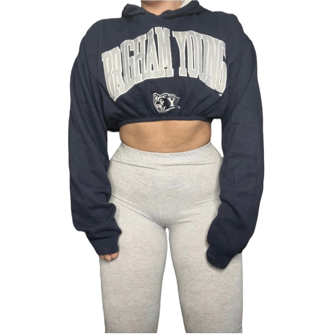 BYU Reworked Cropped Hoodie