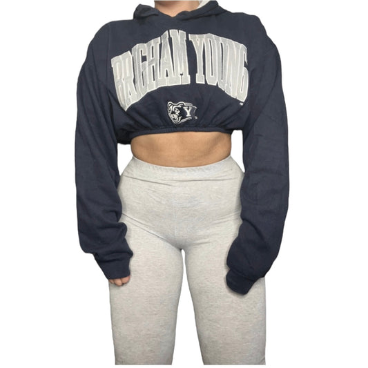 BYU Reworked Cropped Hoodie