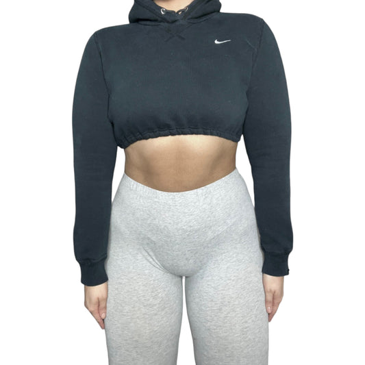 Black Nike Reworked Crop Hoodie