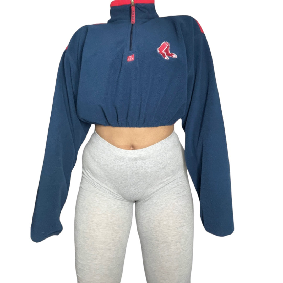 Boston Red Sox Fleece Reworked Crop 1/4 Zip zip