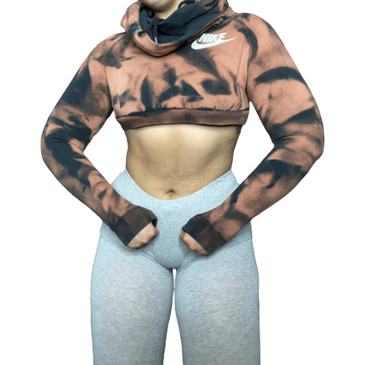 Nike Reworked Bleach Tiedye Cropped Hoodie