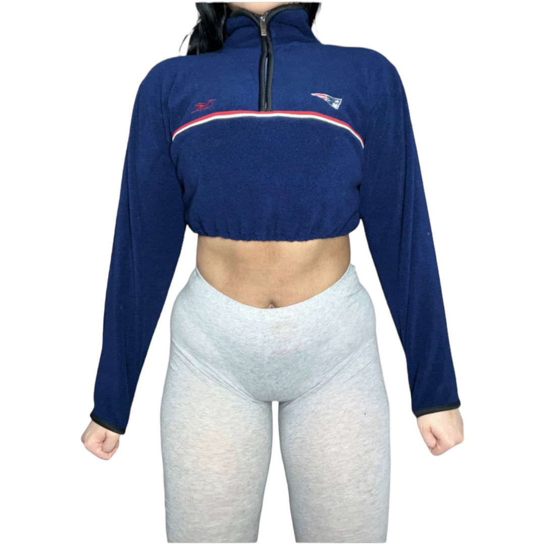 New England Patriots Reworked Crop Fleece Sweatshirt