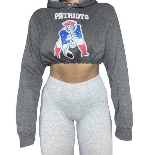 New England Patriots Reworked Crop Hoodie