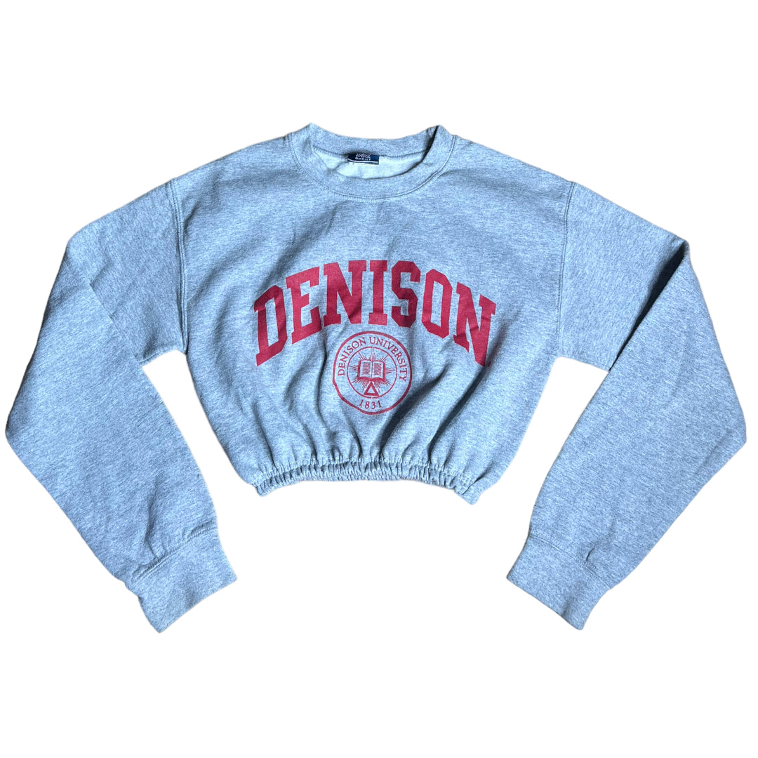 Denison University Reworked Cropped Crewneck Sweatshirt