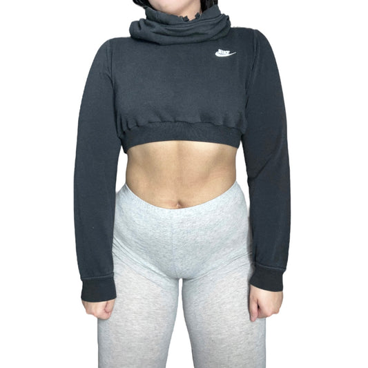 Nike Reworked Black Crop Cowl Neck Hoodie