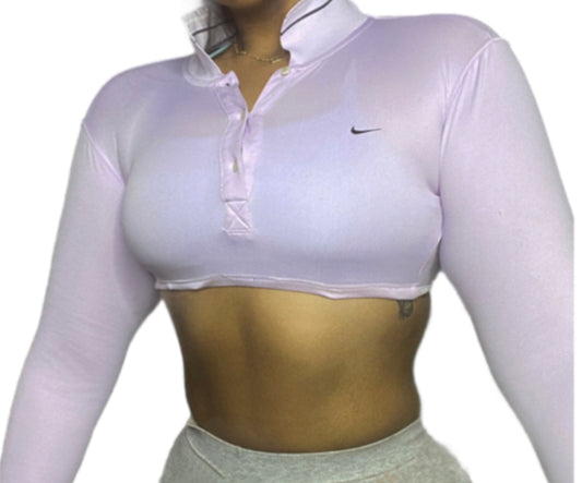 NIKE Vintage Reworked Collared Crop Top