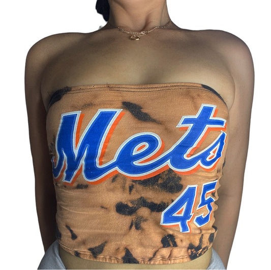 Mets Reworked Bleach Dye Tube Top