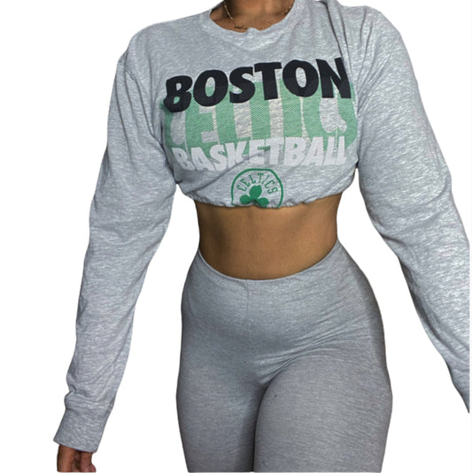 Boston Celtics NBA Reworked Crop Longsleeve