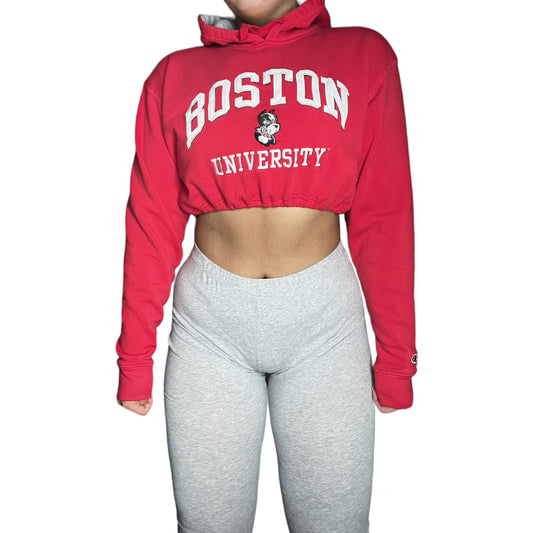 Boston University Reworked Crop Hoodie