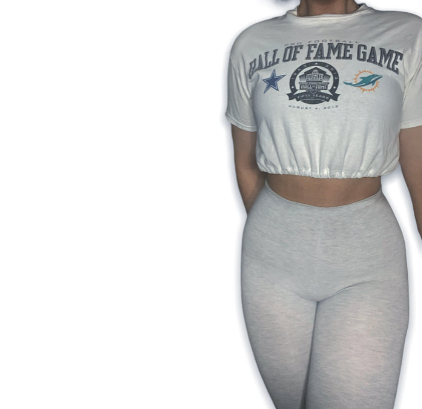 Hall of Fame Dolphins vs Cowboys Reworked Crop Top