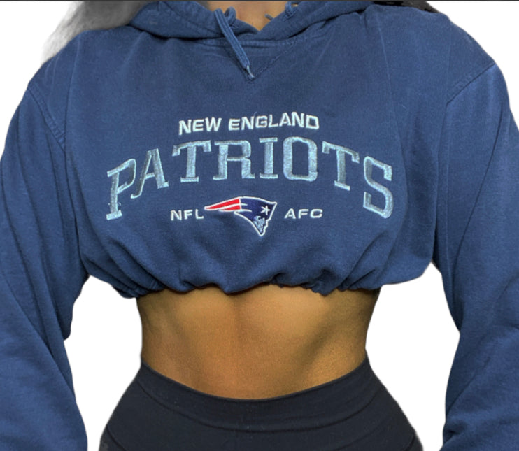 NFL New England Patriots Reworked Crop Hoodie