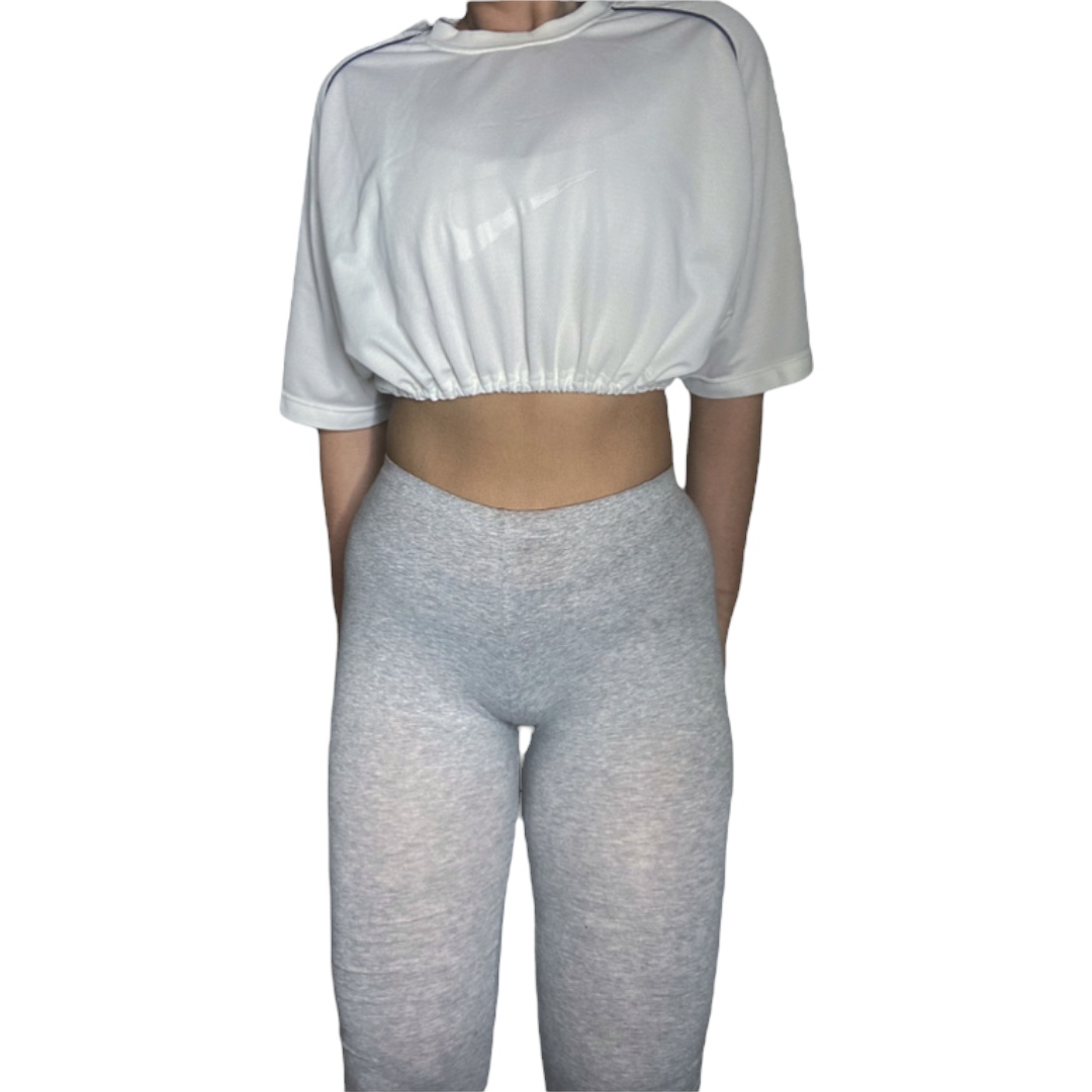 Nike y2k White Reworked Crop Top