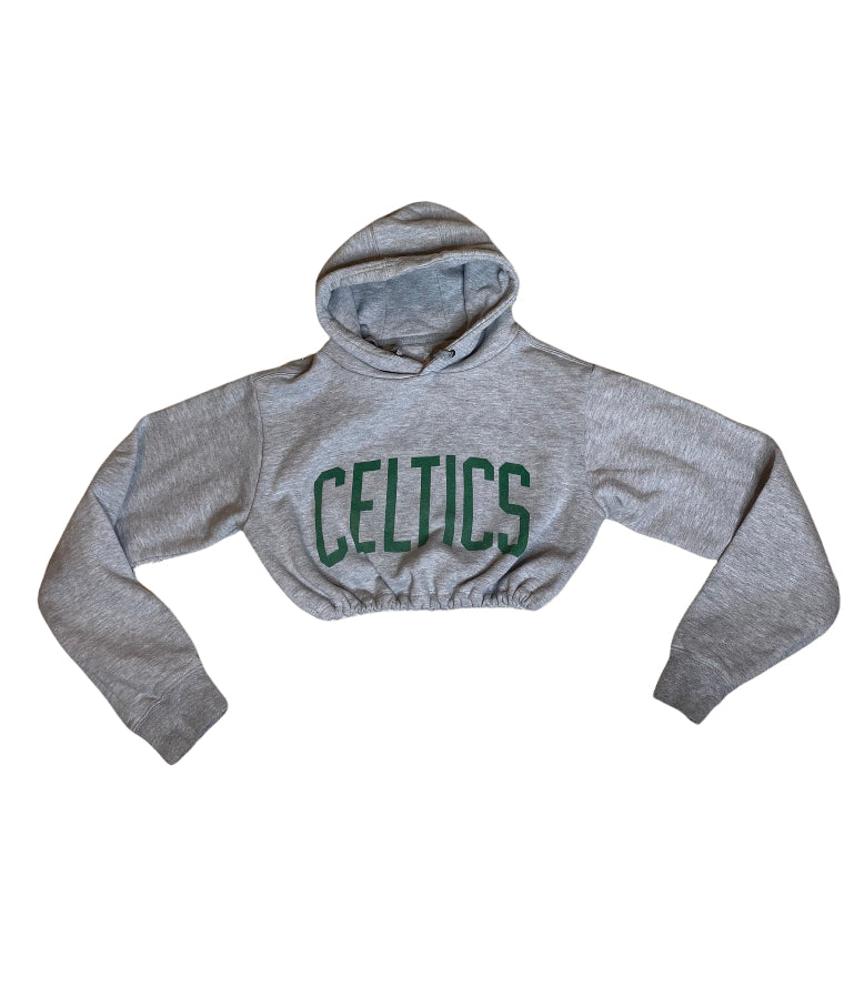 Boston Celtics Reworked Crop Hoodie Sweatshirt