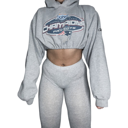 New England Patriots Reworked Crop Hoodie