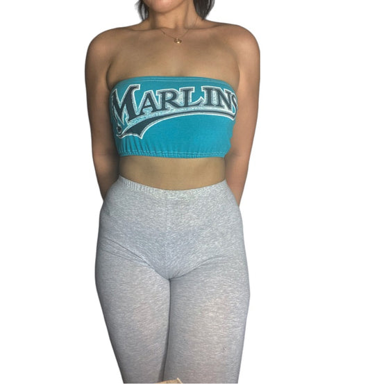 Miami Marlins Reworked Bandeau Tube Top