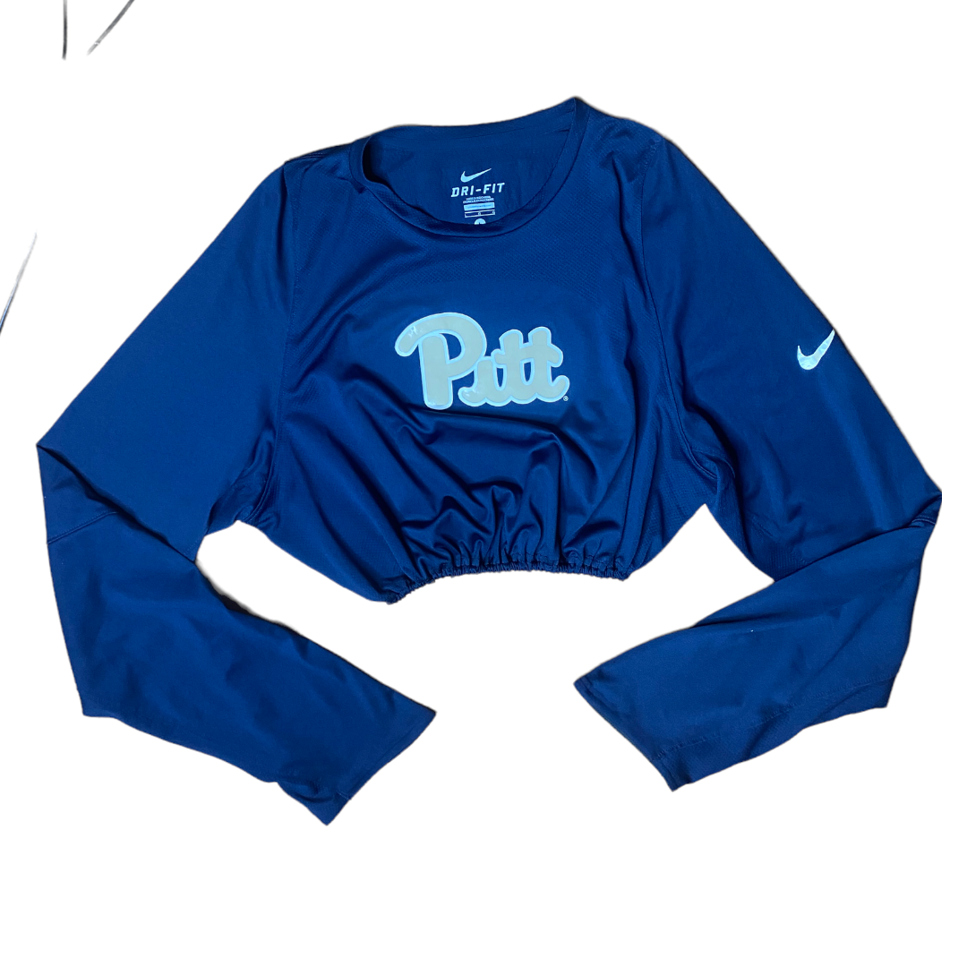 University of Pittsburg Reworked Longsleeve Crop Top