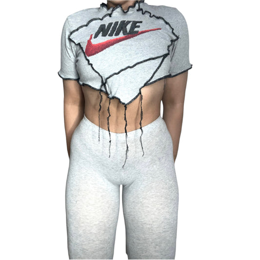 Nike Reworked Contrast Stitch Crop Top