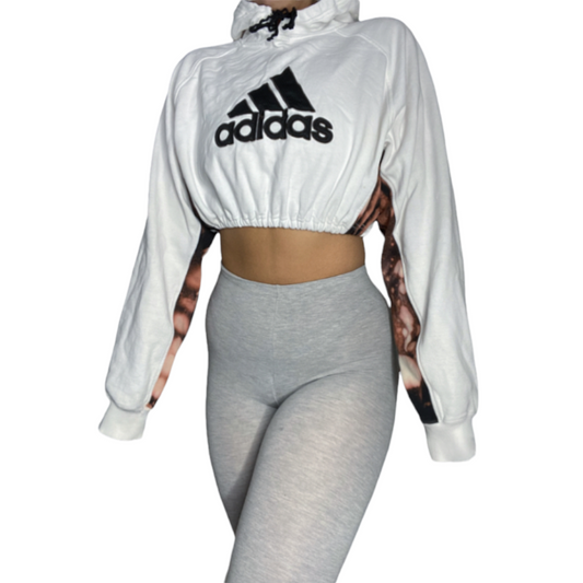 Adidas Bleach Tiedye Crop Hoodie