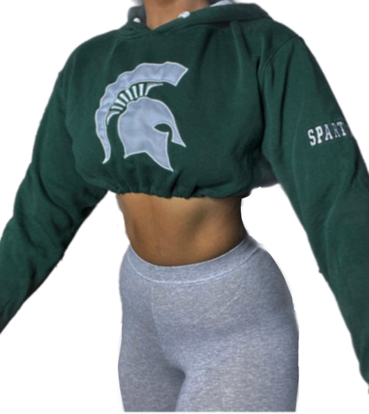 Michigan State Spartans Reworked Crop Hoodie