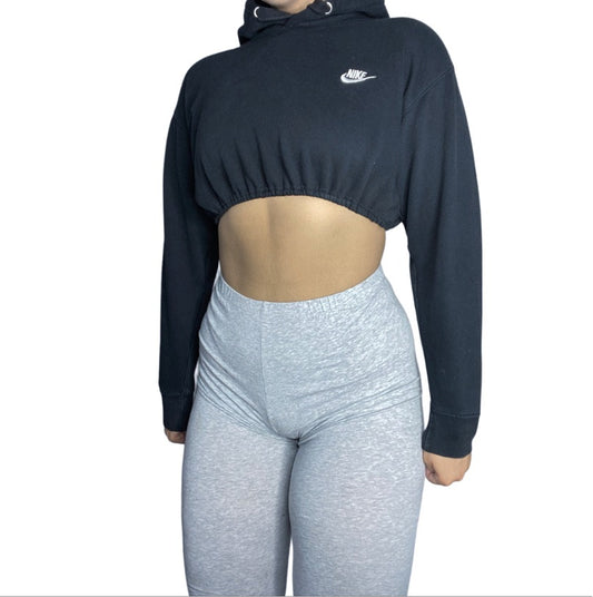 Nike Reworked Black Classic Crop Hoodie