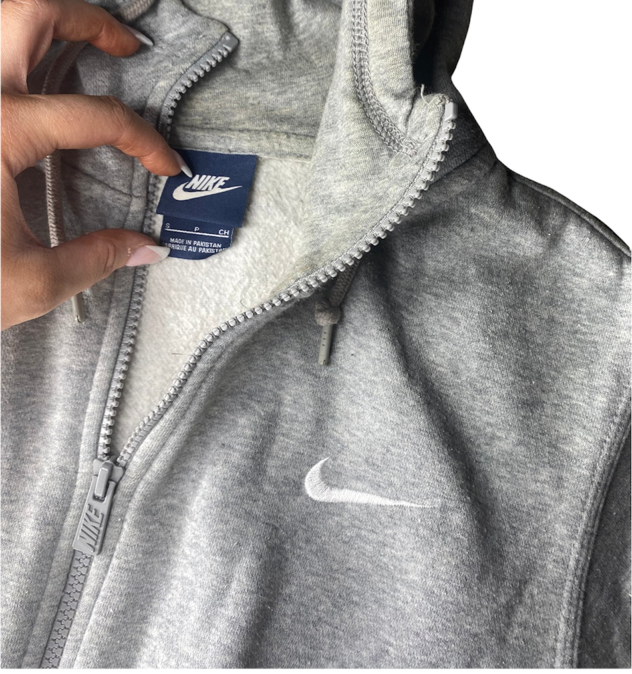 Nike Reworked Grey Zip Up Hoodie