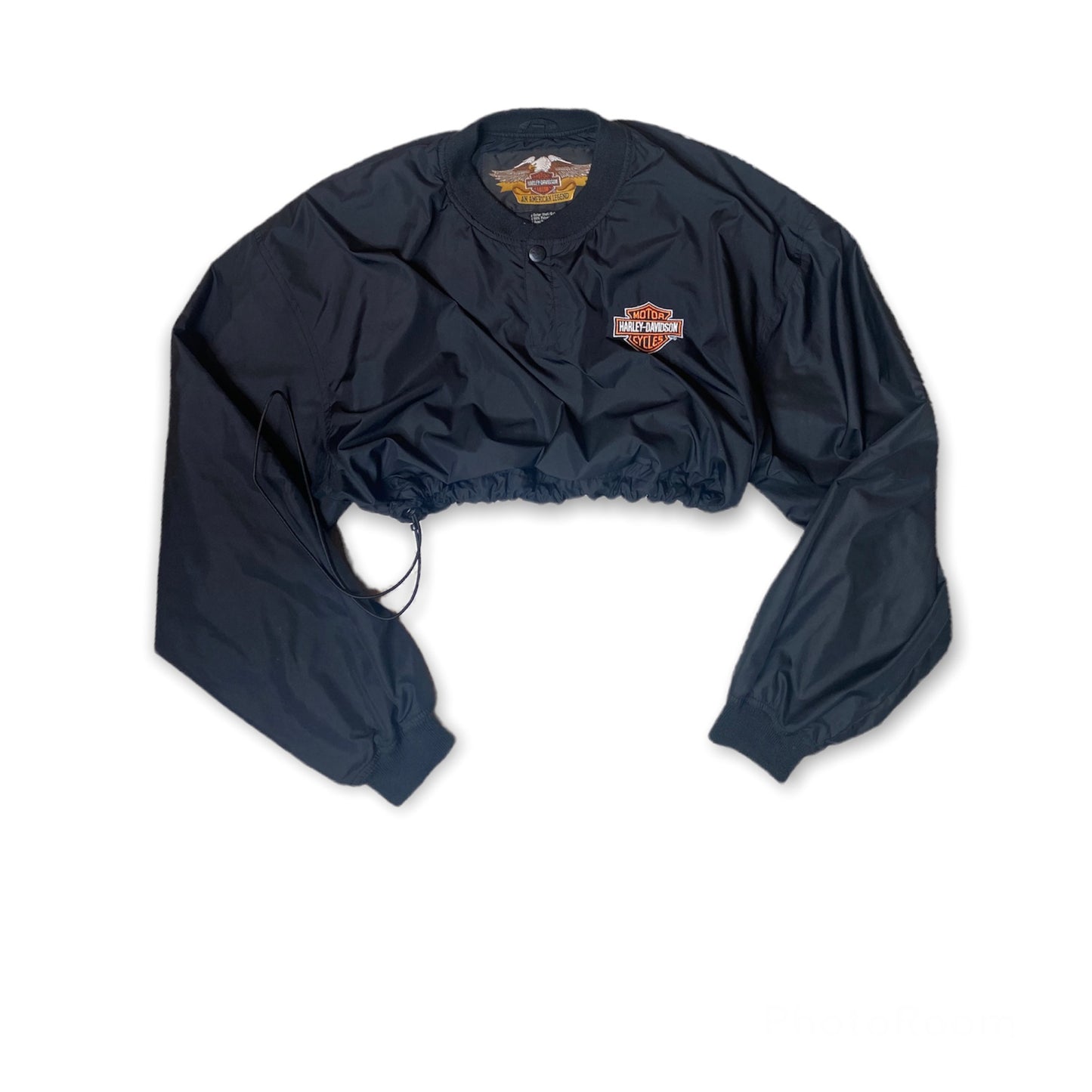 Harley Davidson Reworked Drawstring Crop Windbreaker