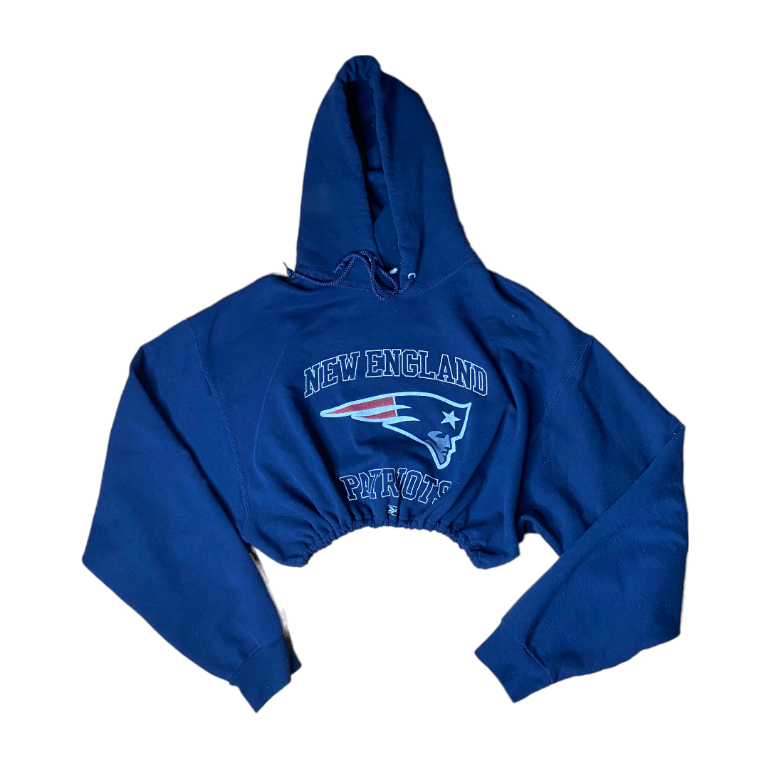 New England Patriots Reworked Crop Hoodie