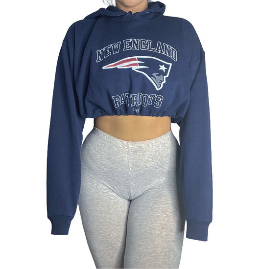 New England Patriots Reworked Crop Hoodie