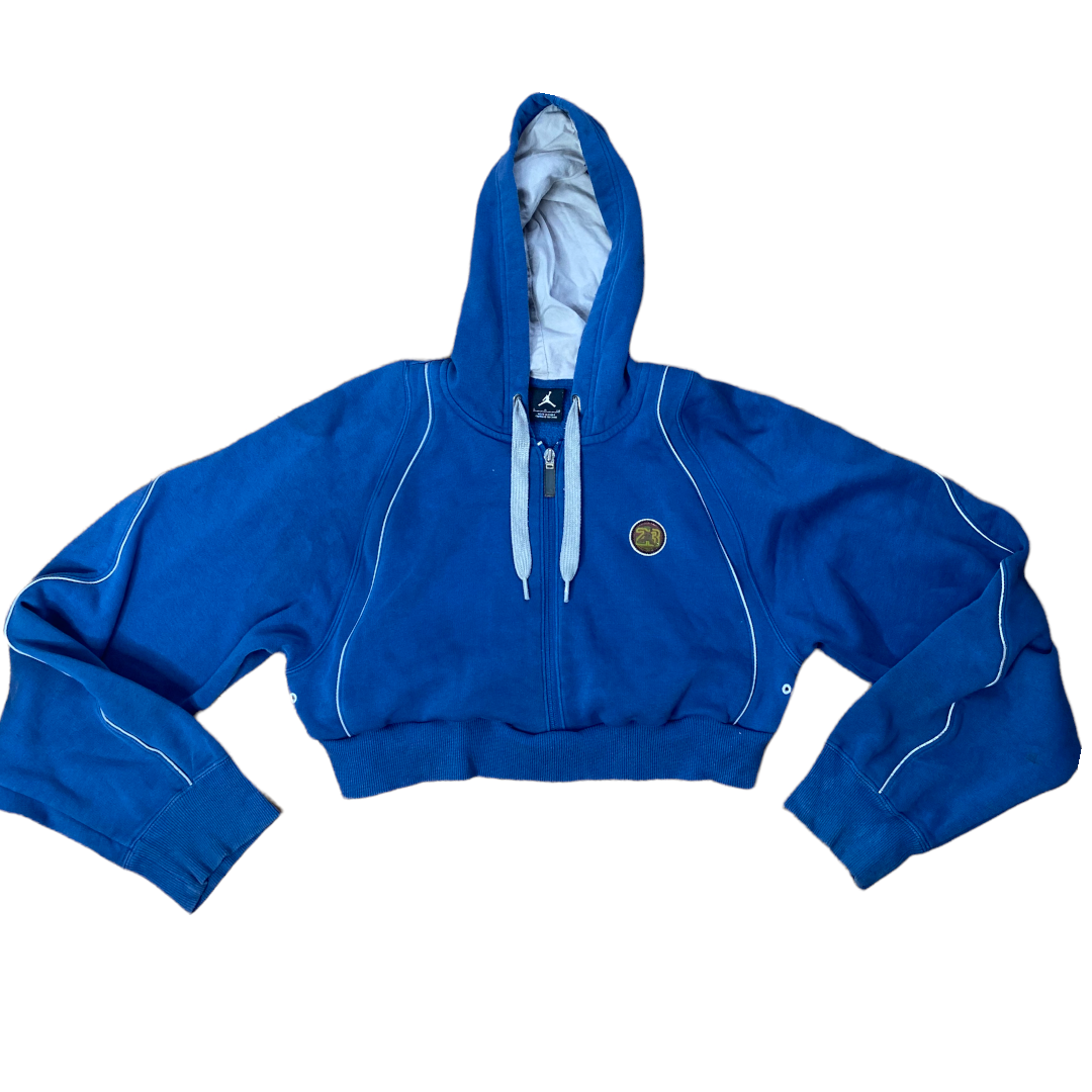 Jordans Reworked Crop Zip Up Hoodie