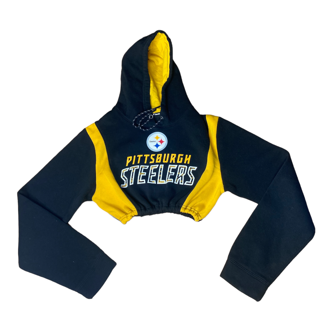 Pittsburg Steelers Reworked Crop Hoodie Sweatshirt