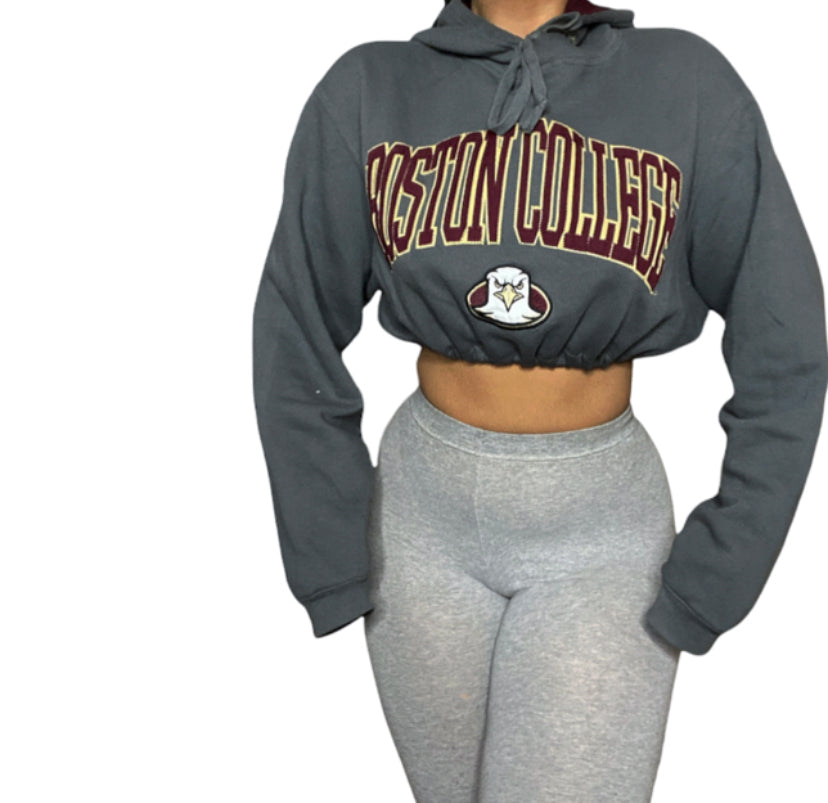 Boston College Eagles Reworked Crop Hoodie