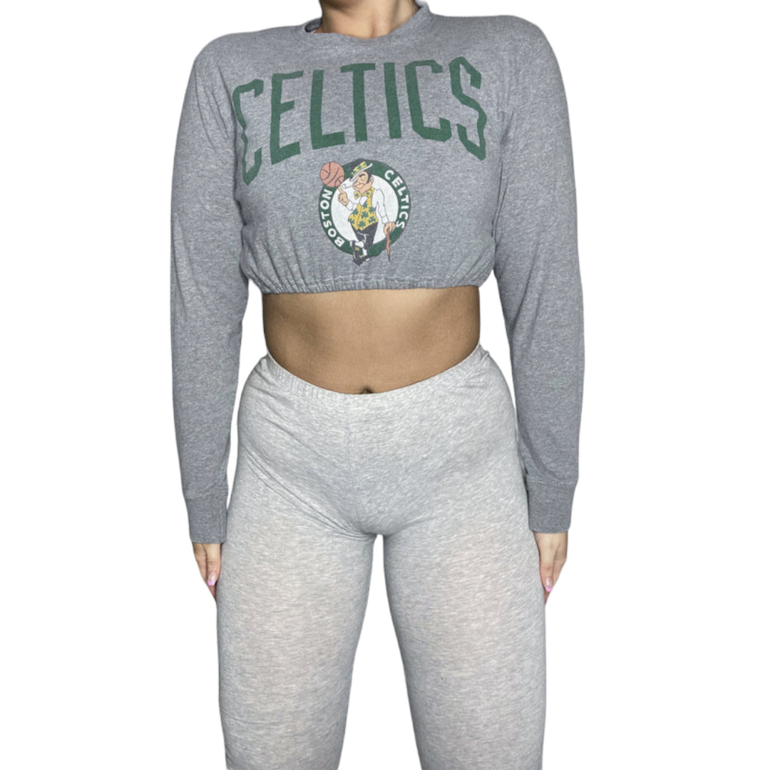 Boston Celtics Reworked Long-sleeve Crop Top