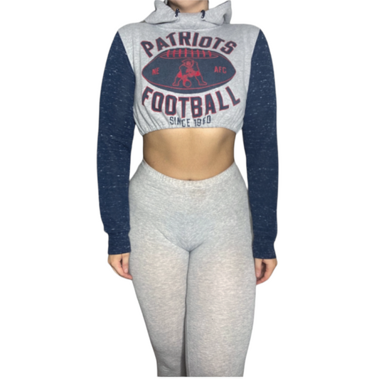 New England Patriots Reworked Crop Hoodie