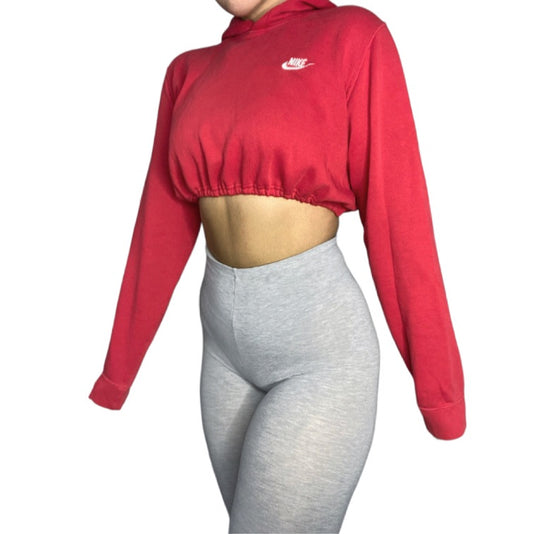 Nike Reworked Red Crop Hoodie